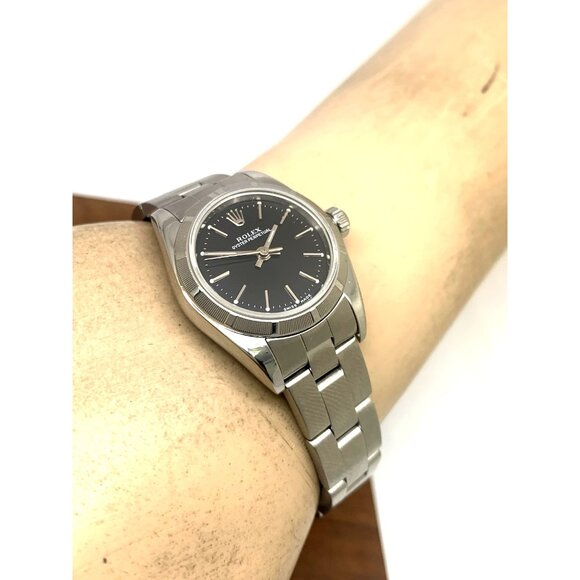 Rolex Women's Watch 76030 Oyster Perpetual 2000 Black Dial Swiss Automatic 25mm - Picture 5 of 15